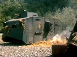 В советском детском фильме про гражданскую войну была имитация тех старых танков.