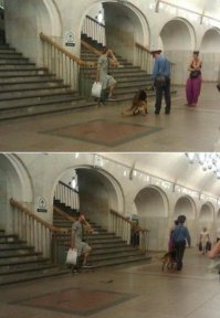 А вот почему мужик на одной ноге не сдвинулся ни на миллиметр - это современной науке еще неизвестно!)))