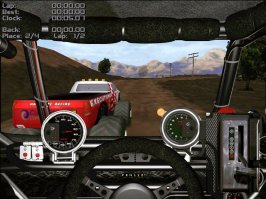 ИМХО
Самая  атмосферная  игра  это  хард трюк
Monster Truck Madness 2 
1998 год
Трасса  по кладбищу  в  грозу это  вещь !
лет  5-7 в  неё  у меня  гости  рубились стабильно.
Условно открытый мир ( в смысле можно свалить  с трассы )
Довольно  прикольно  реализованный ИИ  противников ( точнее  его подобие )
Приятная  графика  не отвлекающая  от игрового процесса  но создающая  атмосферу  гонок.
И  довольно забавная физика.
Для   дешевой  игры  тех годов  это  шедевр.