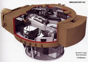 Как раз второе фото наиболее показательно--танк невозможно перевернуть МГНОВЕННО, и если бы башня незакрепленная лежала на направляющих, то она по-любому сдвинулась бы. Масса башни--11 тонн, поэтому еще раз вопрос, какой энергией должна обладать болванка в 50 кг ( или какой мощностью должна обладать взрывчатка массой 5 кг), чтобы 11 тонн в полет отправить?

ну и для закрепления