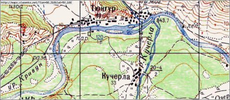 Деревня Тюнгур стоит на реке Катунь. Речка Кучерла с одноимённой деревушкой есть но мост явно тюнгурский.