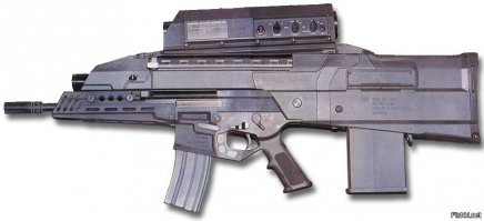 Долго пытался понять, что винтовка напоминает, и вспомнил- играл я как то лет 15 назад в игру DeltaForce3 ))) И там была винтовка OICW, которую судя по ВИКИ, придумали еще в 90-ых годах. 
Дэу скопировала Опель Кадет 80-ых в свое время, назвав Нексией, теперь копирует винтовки амерские 90-ых годов назвав K11. Основная часть-та же М16 из херового силумина, а сверху гранатомет пластиковый. В минус 20 вся конструкция развалится после первой очереди и к условиям прихотливая.
 
Сверху на фото-оригинал OICW, снизу корейская копия.