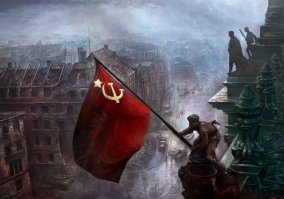 знаменитое фото: Знамя Победы над рейхстагом (фото Халдея).