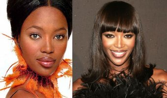 Лола черненькая очень красивая девочка, но как говорится спасибо маме, спасибо папе, а главное фотошопу. Хороший выбор линз, грамотный макияж, а потом может . Нос скорее всего помогли чуть-чуть. В Америке модно на день рождения детям в 14-16 лет дарить новый нос.
У Наоми тоже прекрасный цвет глаз.
Резюме - хорошая модель, требует минимум обработки, 16 лет, значит есть лет 10-12 в запасе пока она в самом соку. Вполне реально раскрутить до уровня Наоми при высокой работоспособности самой Лолы. Надо 5% от неё, и 95% от супер-профи из команды 120-ти килограммовых, бородатых мужиков за 40 лет.