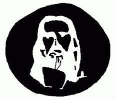 Открой картинку. Смотри не отрываясь минуту. Потом смотри на ровную поверхность и часто-часто моргай.