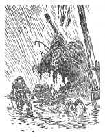 Две иллюстрации к книге Стругацких "Парень из преисподней"