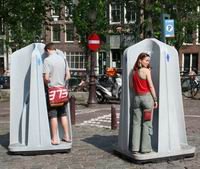 Да, много проще было бы, если бы такого плана "писсуары" поставили во дворах. 
Только подключив их к той же канализации, это не сложно и не дорого.