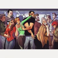 Израильский художник иллюстрирует повседневную жизнь со своей женой