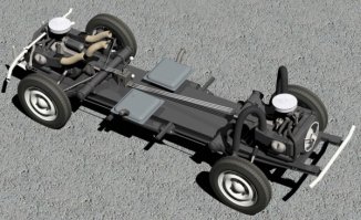 Самый интересный автомобиль с двумя моторами, который однажды довелось видеть: Citroen 2CV Sahara. Выпускался с марта 1958 по июль 1966 года. Один двигатель стоял спереди (под капотом), второй сзади (в багажнике). Теоретически это было сделано для повышения надежности в экстремальных условиях эксплуатации: у каждого была своя коробка передач, свой топливный бак, каждый приводил свой мост. Педаль газа управляла подачей топлива сразу в оба двигателя, рычагом переключались передачи стразу в двух коробках. Примечательную конструкцию имела раздаточная коробка. При включении нейтрали могли работать оба двигателя, каждый на свой мост. Но в случае  выхода из строя, например, переднего, при переключении раздатки на его мост шел момент с заднего двигателя. Понятно, он еще приводил и свой мост. И наоборот. Правда, объем каждого мотора составлял сначала 425 куб.см (12 л.с.), а затем 435 кубиков (18 л.с.), так что off-road не получился. Зато французы начали с марта 1963 года опционально предлагать на "Сахару" автоматическую коробку передач...
На картинке модель шасси Citroen 2CV Sahara, ну а видео есть в Интернете, например,