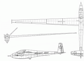 При всей нелепости этой поделки - большое удлинение крыла и угол стреловидности позволяют предположить, что это тихоходный ЛА  - аэродинмаческое качество у него очень и очень хорошее! 

Если и не лучше чем у АН-225, то как минимум не хуже!