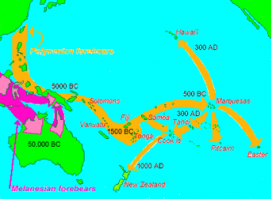 "...предки современных полинезийцев на хрупких лодочках пересекали Тихий океан когда о Древнем Риме никто и не слыхивал..."  А вот и нет. Рим основан в 753 году до н.э. А заселение людьми (аборигенами Тайваня) островов Полинезии, по данным учёных, началось в середине 1-го тыс.до н.э. и продолжалось почти 2 тысячелетия, например - 3 век - Гаваи, 6 век -Тонга, 7 (седьмой век н.э.!) - о.Пасхи, 9 век -о.Кука,  конец 13 века - заселение Нов.Зеландии.