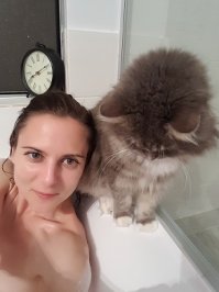 "Кошки? Да не, неинтересно. Они ж некомпанейские..." 

Уже год у меня успешно стирают из памяти понятие о личном пространстве :) Я только на работу и в магазин за едой могу без него пойти.