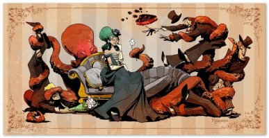 Как выглядит жизнь с домашним осьминогом: работы иллюстратора Дисней