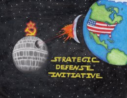 Жалкий копипаст из вики, с нелепыми картинками.

Р.Рейган прокукарекал о новой программе распила бабла, но не задалось - у конгресса удалось выбить лишь 400млн.$ на всю программу СОИ.

Это вам на полеты на Луну за 150млрд.$ и выброшенные на помойку (музеи) ракетоносители.
Это вам не программа Спейс Шаттл за 160млрд.$ - со средней стоимостью 1.3млрд за полет.
Это вам не истребитель 5-го поколения F-35 для союзничков - за скромненький триллион.$.
Настолько скромненький, что только возглавива белый дом Трамп указал на излишнюю скромность, а Локхид Мартин пообещл быть еще скромнее. 

Как тут пишут, некоторые осведомленные товарсчи...
Американцы же не дураки, они умеют считать деньги! 
У них совсем, совсем нет коррупции и распила гос.бюджета