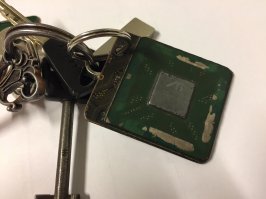 ATi Radeon 9700. Видео флагман 2002 года. Когда делал брелок краями можно было обрезаться. Теперь края аж блестят