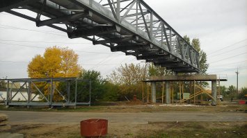 Минск, реконструкция магистрали  6 через ул.Переходную возле ТЭЦ-3. Длина фермы - 48 м. 2015 год