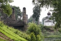 Город Остров, цепные мосты через реку Великая,единственные цепные транспортные мосты середины XIX века, сохранившиеся на территории России. 1853 год.