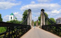 Город Остров, цепные мосты через реку Великая,единственные цепные транспортные мосты середины XIX века, сохранившиеся на территории России. 1853 год.