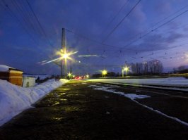 Закат и современные городские пейзажи