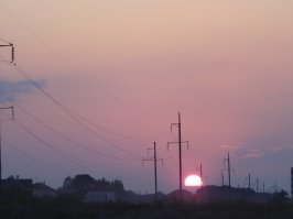 Закат и современные городские пейзажи