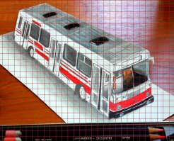 Думаю, ты сам видишь, с какими грубейшими нарушениями выполнен рисунок.
Достаточно наложить сетку, чтобы все огрехи вылезли наружу и стали видны даже неопытному глазу (рис.1).
Поправляем вертикальные линии, максимально возможно приблизив их к вертикалям сетки (рис.2)
Поскольку  при такой операции неизбежно происходит непропорциональное вытягивание рисунка по оси, перпендикулярной вектору коррекции, "сжимаем" рисунок по вертикали и убираем сетки.
Теперь получилось более реалистично (рис.3)