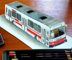 Думаю, ты сам видишь, с какими грубейшими нарушениями выполнен рисунок.
Достаточно наложить сетку, чтобы все огрехи вылезли наружу и стали видны даже неопытному глазу (рис.1).
Поправляем вертикальные линии, максимально возможно приблизив их к вертикалям сетки (рис.2)
Поскольку  при такой операции неизбежно происходит непропорциональное вытягивание рисунка по оси, перпендикулярной вектору коррекции, "сжимаем" рисунок по вертикали и убираем сетки.
Теперь получилось более реалистично (рис.3)