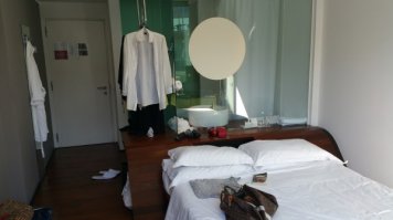 У меня в Риме, в Radisson, раковина и душевая была от кровати тоже просто стеклом отделена. А ведь 5*. Дизайн...