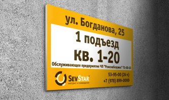 А у нас на районе провайдер над подъездами такие таблички повывешивал.
Очень удобно для всех служб.