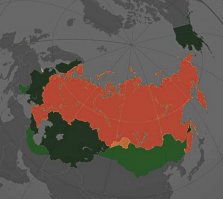 Интересный и красочный пост. Вспомнил такую историческую карту. Где все, когда либо, границы России. Но полной карты сейчас не нашёл... Что то на подобие