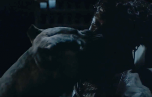 Посмотрите на барбоса.
У статуи нету...