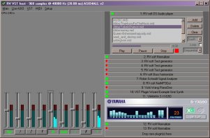 Синтезатор и играет.
Самым сложным во всём этом комплексе является MIDI-датчик (преобразователь, который в данном случае подключён к микрофону). А дальше эта MIDI-последовательность играется на любом программном или аппаратном синтезаторе, при необходимости пропускается через педали и хоть через комбик...
Короче, выкинуть пианино, микрофон и MIDI-датчик, подключить вместо всего этого любую MIDI-клавиатуру, хоть нарисованную на телефоне, и будет то же самое, но на 100500 денег дешевле (к тому же, не будет слышен оригинальный звук пианино) :)
ЗЫ
а у меня и синтезатор нарисованный: вон, YAMAHA на картинке :)