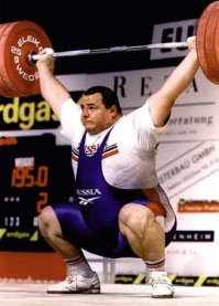 Андрей Чемеркин. Заслуженный мастер спорта (1996). Олимпийский чемпион (1996) и бронзовый призёр (2000). Многократный чемпион и призёр мировых и европейских первенств по тяжёлой атлетике, внутрироссийских соревнований. В своё время являлся обладателем четырёх мировых рекордов. Лучший спортсмен 1997 года в России. Такой нужен?