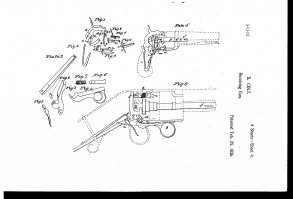 Чертежи патента на револьвер Кольта. В серию пошла другая конструкция.