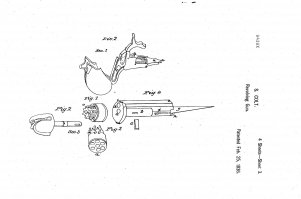 Чертежи патента на револьвер Кольта. В серию пошла другая конструкция.