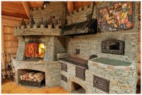 - присмотритесь над верхом окна шестка обоих печей цвет кирпича изменён от жары.