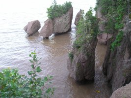 Честно говоря на приливы с отливами похоже. Был в 2007-м году на канадской атлантике, в местечке Bay of Fundy, сделал пару фоток с одного и того-же места с разницей в несколько часов.

Ну и последняя тоже с тех краев. Можно по пирсу увидеть, какой уровень воды будет через несколько часов, когда прилив случится.