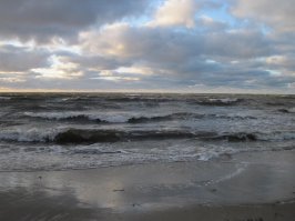 раскиданные вилки вижу,тарелки...аккуратными стопочками стоят на полу,некоторые опрокинуты...фото волн-это 100 км в час ветер?да такие волны при северном ветре 12м/с обычное явление на побережье Балтики...не вижу разорванного в дребезги интернета,шок не витает между "разбитых окон"....