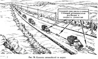 За рулем то хоть раз в жизни сидел? Если сидел, то объясни, как можно обеспечить безопасность движения тяжелого грузовика при дистанции в 5 метров? Пускай даже на скорости 50 км/ч.
Это просто невозможно. Любое торможение головной машины и все остальные друг у друга будут торчать в жопе.
5 метров даже для легковушки уже маловато для безопасности.

А теперь, для "самого умного" школьника из-под парты, который не то что правила передвижения колонной никогда и в глаза не видел, но и походе машиной никогда не рулил.
ОБАНА! 30 МЕТРОВ! На 30 км/ч. ГДЕ ПЯТЬ МЕТРОВ?

Читаем дальше правила передвижения в колонне:
!Нормальной дистанцией между автомобилями обычно принято считать такую дистанцию, величина которой (в м) численно равна скорости движения (в км/час). Например, если скорость движения для автомобильной колонны установлена 30 км/час, то дистанция между автомобилями должна быть не менее 30 м. Следует иметь в виду, что слишком большие дистанции ведут к растяжке колонны и затрудняют управление ею на марше.

Для большегрузных автомобилей и автотягачей с тяжелыми прицепами величина дистанции увеличивается вдвое.
"

Теперь можешь извиниться что был лошарой.