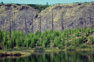 "Горное" озеро называется озеро Икар. Когда я жил в Эссо (середина восьмидесятых) озеро утопало в кедраче. Сейчас вижу, что пожары не пощадили такую красоту.