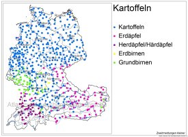 вот так называют картошку в различных регионах
