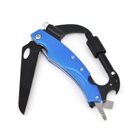 Дома всякое разное есть, а постоянно ношу вот такой мультик - очень удобно раскрывается одной рукой, когда вторая занята. И лезвие короткое - докопаться тяжело, что холодняк.