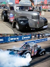 Пикапчик Дмитрия Нагулы (Белорусский дрифтер и драгстер) В зависимости от наддува - мощность до 2К л.с. и  9литров обьема и на 113м бензе. Из 9ти сек выезжает 402 метра легко