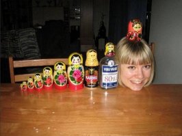 У Русских сувениров водки и матрёшки есть удивительная схожесть открываешь первую а там и вторую и третью...)))