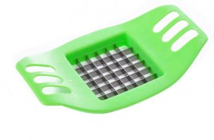 Я удивляюсь автору.
Смысл покупать нарезанный картофель, когда это можно сделать самому с помощью картофелерезки. Плюсов куча: 1. Намного дешевле, чем покупать в нарезке. 2. Ты точно знаешь, что у тебя будет картошка фри, а не хренпоймичто фри. 3. Не надо никуда ходить (картошка всегда есть дома).
Единственный минус - надо чистить, но тут поможет картофелечистка.

У меня подобная как на фото, но в полностью металлическом исполнении. Рекомендую.