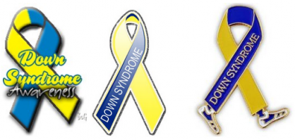 она имела ввиду.

Символ синдрома Дауна (символ даунов, пиндос. Down Syndrome Symbol)   жёлто-голубая лента, официально символизирующая синдром Дауна по всем международным стандартам.