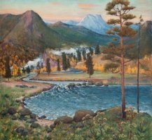 вот работы нашего хакасского художника. в стране осталось  их мало. раскупали иностранцы.в основном сша.  висело большое пано в старом здании аэропорта. его подарок родной хакасии . теперь куда то исчезло