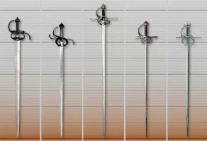 Так что, можно смело сделать предположение, что, появившиеся в Испании в 15-м веке колюще-рубящие лёгкие мечи, которые, впоследствии, отличались только устройством гарды и длиной клинка, можно называть и шпагой, и рапирой одновременно, и не ошибиться. Потому что, изначально, шпага и рапира   это одно и тоже. И возможно, что первым было название именно рапира. А путаница возникла уже в последствии, когда одновременно начали существовать  старые  рубяще-колющие шпаги-рапиры и  новые  исключительно колющие шпаги-рапиры. Потом уже эти названия закрепились для спортивного оружия, чтоб подчеркнуть отличия строения и принципа действия спортивных шпаг и рапир. Самое интересное, что доказать или опровергнуть мои выводы, основываясь на трудах специалистов-оружейников достаточно трудно, поэтому я и не ссылаюсь, например, на фон Винклера, Окшотта или Бехайма в этом вопросе   их мнения в этом вопросе сильно различны. А некоторые исследователи называют шпагами или рапирами и эстоки с кончарами   исключительно колющие мечи (хотя это просто нелепо   шпага появилась, когда начал исчезать доспехи, а кончар или эсток появились для пробивания этого самого доспеха), и древние узкие ирландские мечи из меди и бронзы.