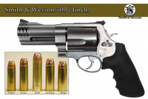 Моя маленькая мечта... 500 Smith & Wesson Magnum. Медведя валит нефиг делать... Правдо от отдачи можно запястье сломать