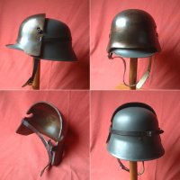 для крепления бронепластины при окопной войне. Но солдаты их практически не использовали, так как при поподании винтовочной пули в пластину каска не пробивалась, а ломался шейный позвонок