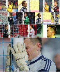 Чо, такого - вратарь Спартака, Ребров, целуется перед матчем со штангой!!!  
... блин 10 минут сидел собирал :)